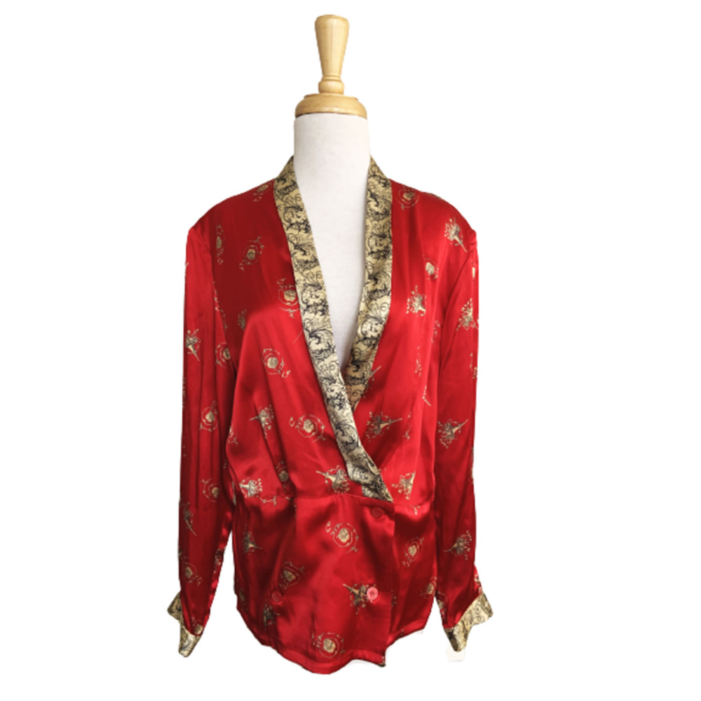 Austin Reed Red and Gold Blouse